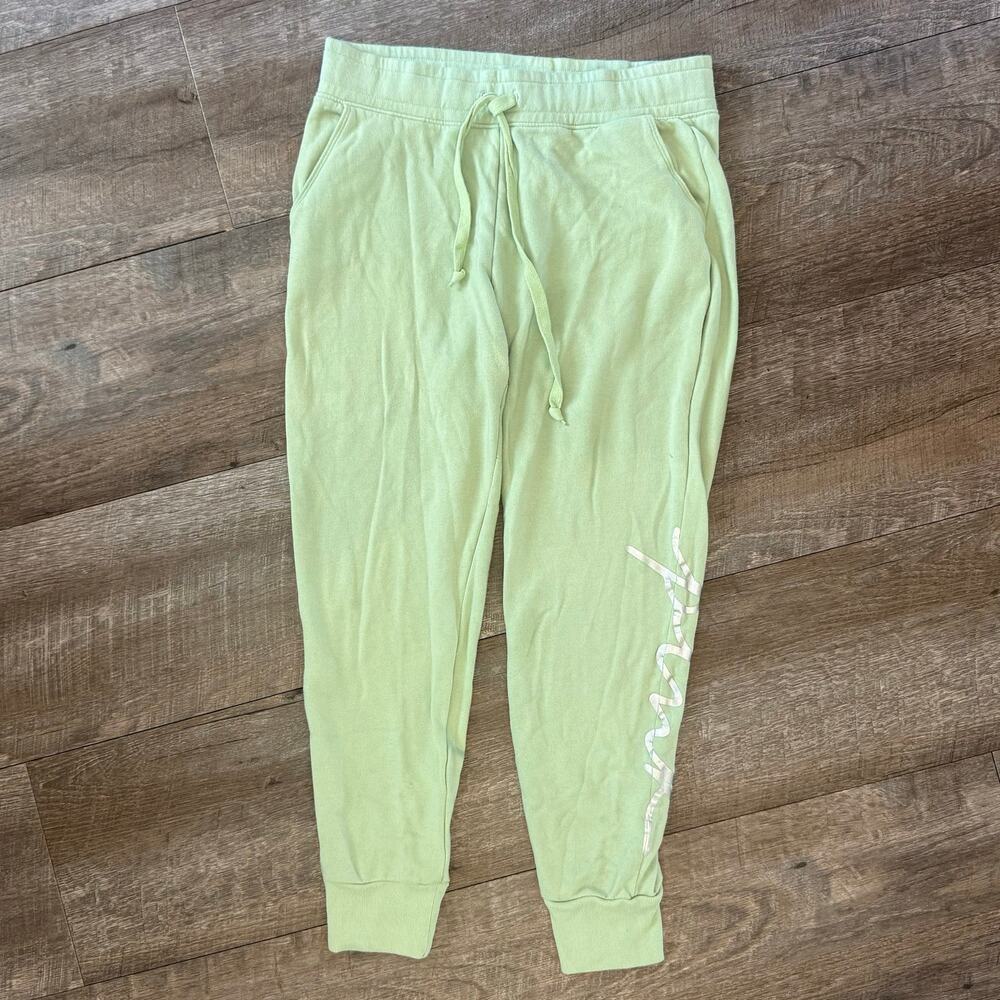 Y2K Green Victoria Secret Pink Joggers Sweatpants Size Medium